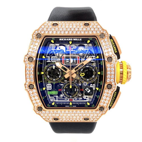 Buy Richard Mille Rm Rose Gold Full Set Diamonds Chrono Watch